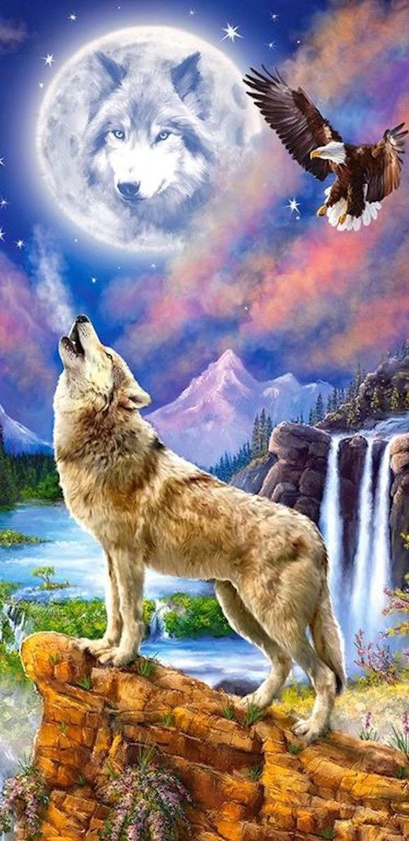 Wolfs Night- Full Drill Diamond Painting - Specially ordered for you. Delivery is approximately 4 - 6 weeks. Online Sale