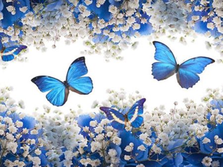 Blue Butterflies - Full Drill Diamond Painting - Specially ordered for you. Delivery is approximately 4 - 6 weeks. For Discount