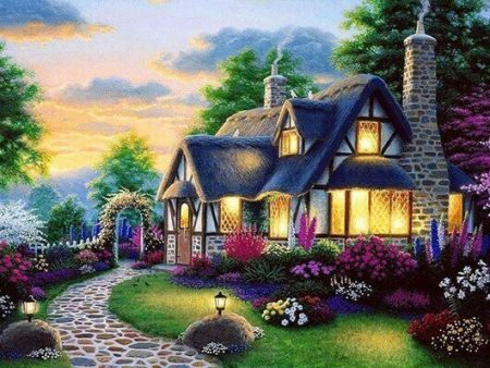 Beautiful Cottage - Full Drill Diamond Painting - Specially ordered for you. Delivery is approximately 4 - 6 weeks. on Sale