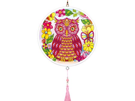 Wall Hanging Diamond Painting with Frame - Pink Owl Fashion