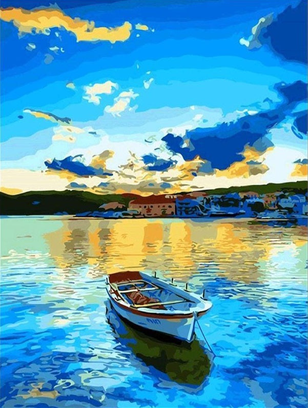 Boat on a lake - Full Drill Diamond Painting - Specially ordered for you. Delivery is approximately 4 - 6 weeks. Online Hot Sale