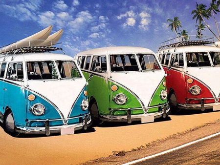 3 Kombi Vans - Full Drill Diamond Painting - Specially ordered for you. Delivery is approximately 4 - 6 weeks. Supply