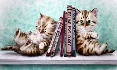 Bookend Cats - Full Drill Diamond Painting - Specially ordered for you. Delivery is approximately 4 - 6 weeks. Hot on Sale