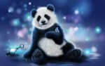 Blue Panda With Butterfly - Full Drill Diamond Painting - Specially ordered for you. Delivery is approximately 4 - 6 weeks. on Sale