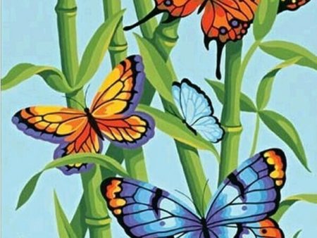 Butterflies On Bamboo - Full Drill Diamond Painting - Specially ordered for you. Delivery is approximately 4 - 6 weeks. For Sale