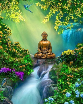 Buddah On Waterfall- Full Drill Diamond Painting - Specially ordered for you. Delivery is approximately 4 - 6 weeks. For Cheap