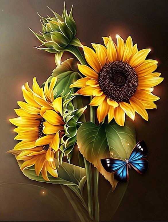 2 Sunflowers - Full Drill Diamond Painting - Specially ordered for you. Delivery is approximately 4 - 6 weeks. Online Sale