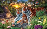 Brown Tiger Family - Full Drill Diamond Painting - Specially ordered for you. Delivery is approximately 4 - 6 weeks. Online Sale