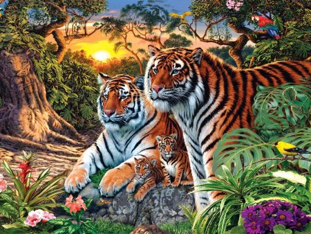 Brown Tiger Family - Full Drill Diamond Painting - Specially ordered for you. Delivery is approximately 4 - 6 weeks. Online Sale