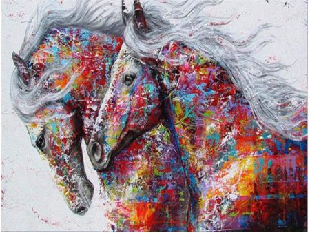 2 Horses - Full Drill Diamond Painting - Specially ordered for you. Delivery is approximately 4 - 6 weeks. Online