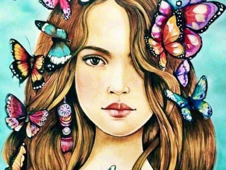 Butterfly Girl  - Full Drill Diamond Painting - Specially ordered for you. Delivery is approximately 4 - 6 weeks. For Discount