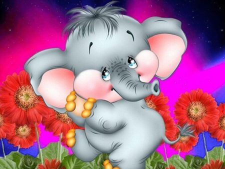 Baby Elephant Cartoon - Full Drill Diamond Painting - Specially ordered for you. Delivery is approximately 4 - 6 weeks. Supply